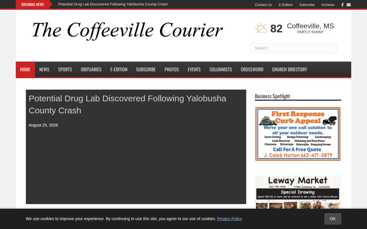 Yalobusha County Coffeeville arrest news record source